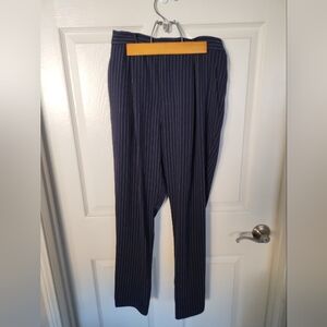 Uniqlo dark blue pinstripe trousers